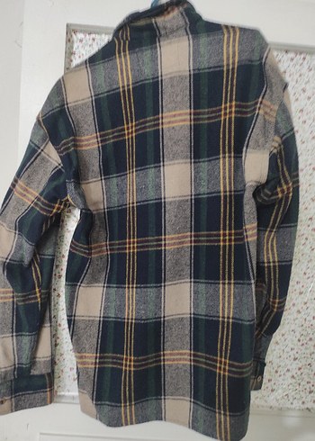 Düğmeli Gri  sıfır ürün oduncu gömleği Erkek Gömlek L beden - Görsel 5