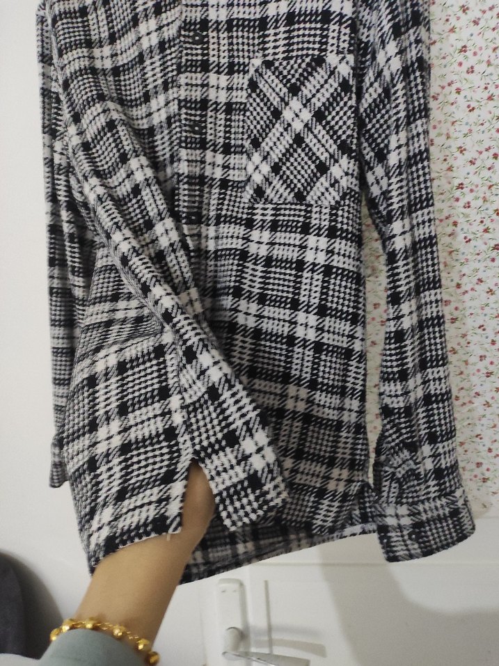 Pamuklu Gri Ekose Desenli erkek Gömlek - Görsel 4