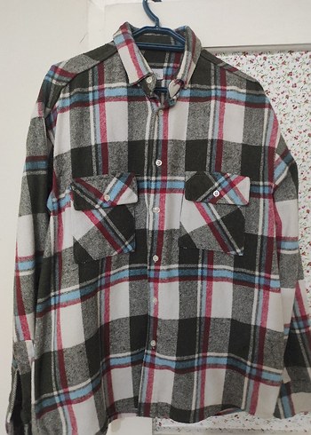 Düğmeli Çok Renkli Oversize erkek  Gömlek - Görsel 2