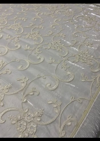 İşlemeli Beyaz Yatak Örtüsü bir kaç kere kullanıldı çok temiz - Görsel 4