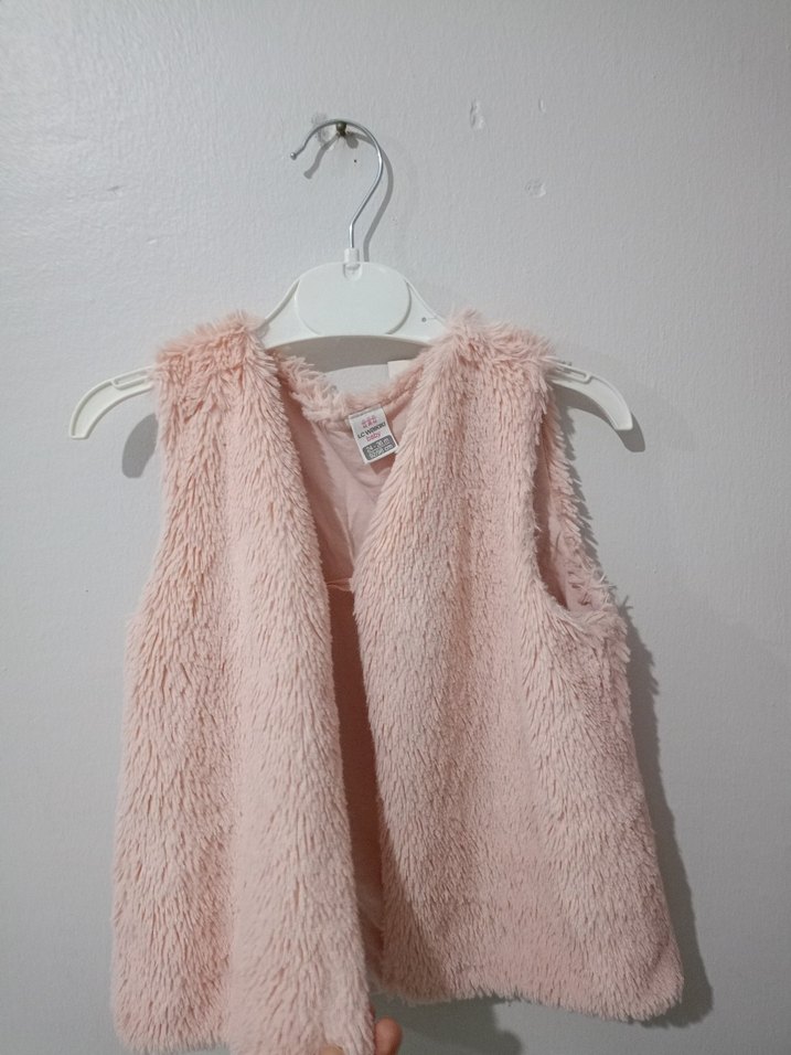 Kız Çocuk Pembe Desenli Polar Bornoz - Görsel 4