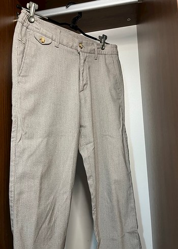 Düğmeli Bej Erkek Kumaş Pantolon - Görsel 2