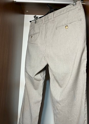 Düğmeli Bej Erkek Kumaş Pantolon - Görsel 3