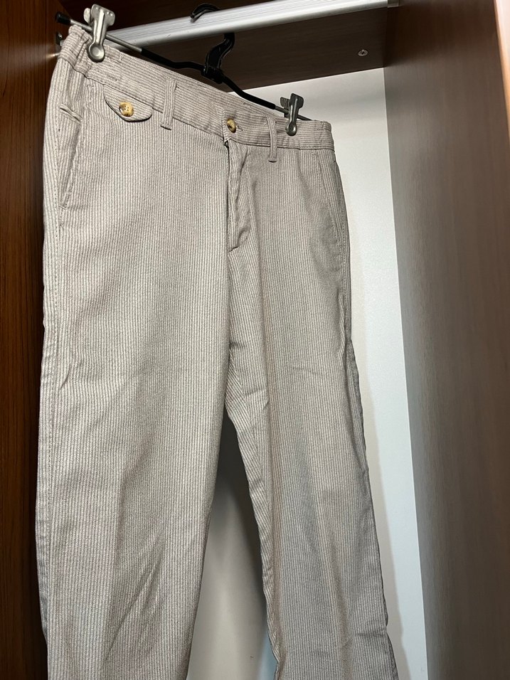 Düğmeli Bej Erkek Kumaş Pantolon - Görsel 2