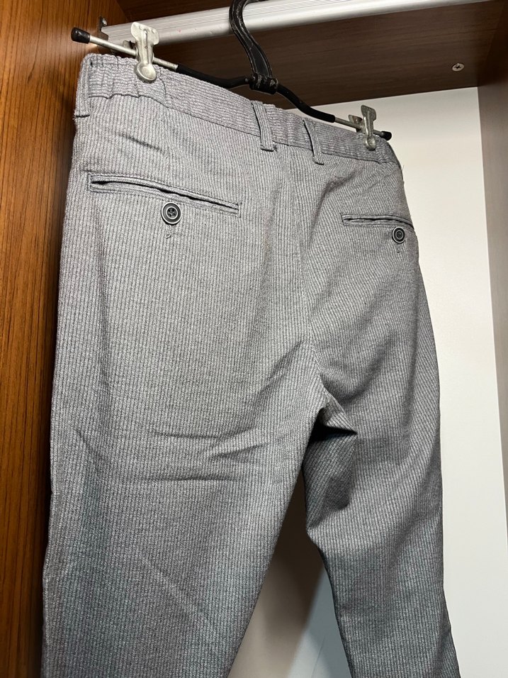 Gri, Çizgili Erkek Pantolon - Görsel 4