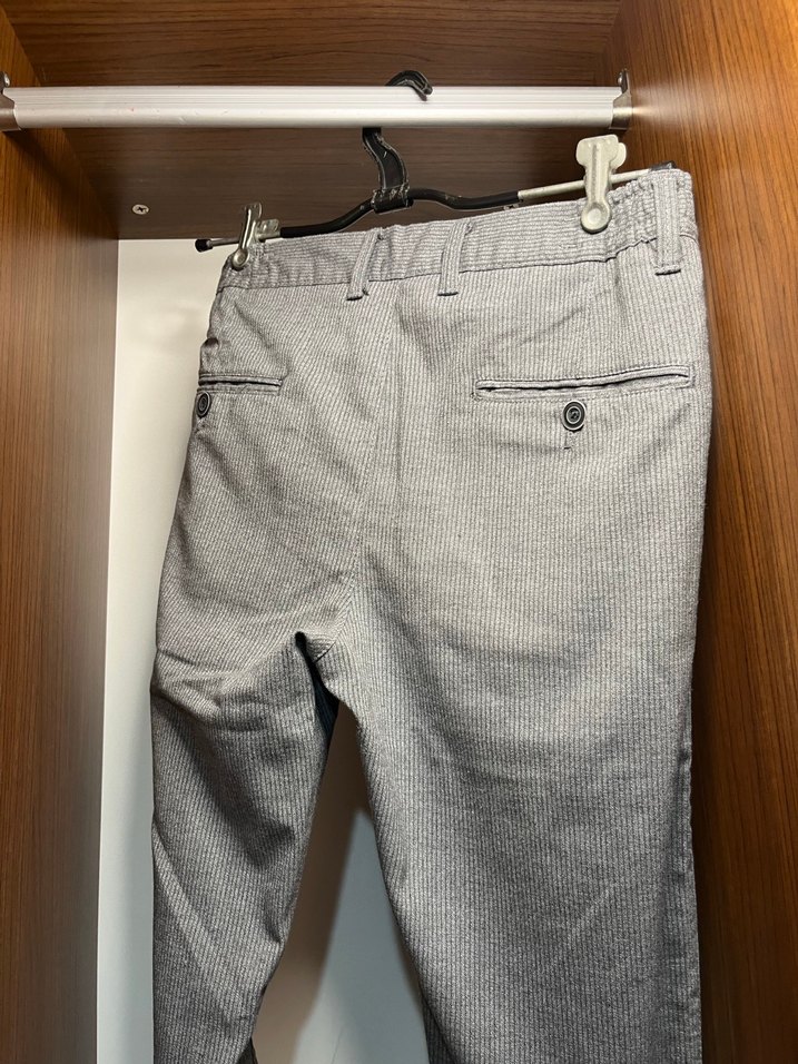 Gri, Çizgili Erkek Pantolon - Görsel 5