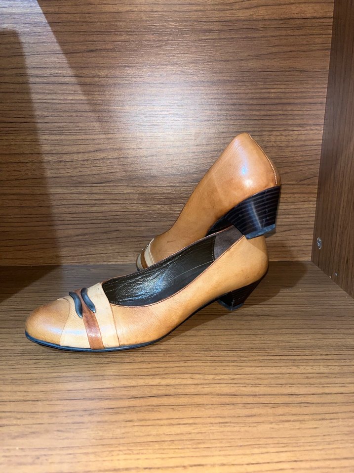 Targwn Bej Klasik Kadın Topuk Ayakkabı 38 numara - Görsel 4