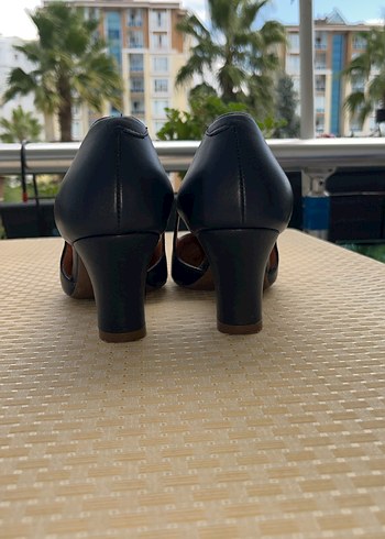 TERGAN Klasik lacivert Yılan Desenli Tokalı Stiletto 38 Numara - Görsel 5