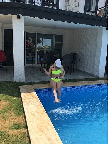 m Beden kadınların sarı bikini takımı