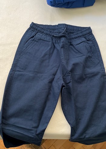 LC Waikiki Lacivert Keten Rahat Kesim çocuk pantolon