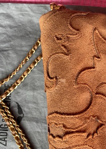  Beden Zadig&Voltaire Kadın Zincir Detaylı Süet Çapraz Çanta