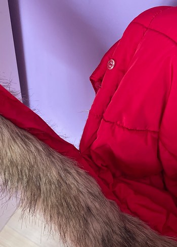 l Beden Kürk Detaylı nar çiçeği Kadın Kışlık Yelek