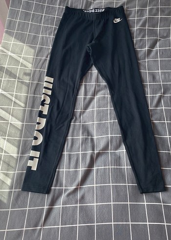 Siyah Nike Baskılı Spor Tayt