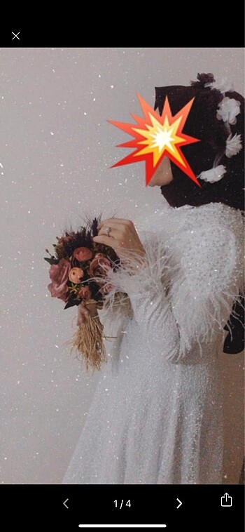 40 Beden Nikah elbisesi /tesettür beyaz elbise