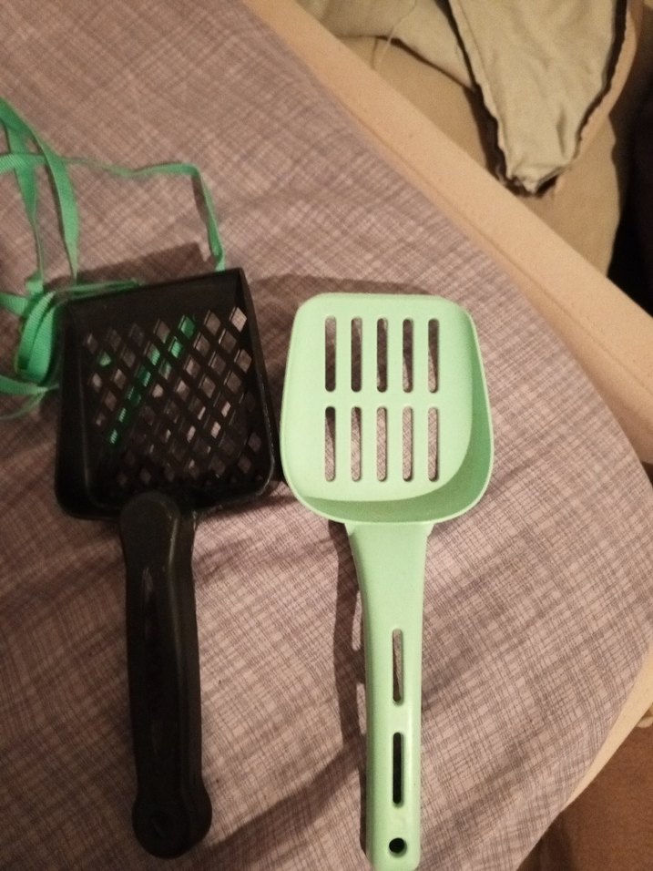 Yeşil Kedi Tuvalet Küreği ve Tasma Seti - Görsel 4