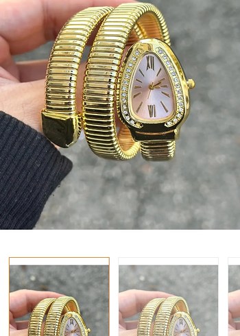 Klasik Şıklık Altın Kordonlu Kadın Saati - Görsel 2