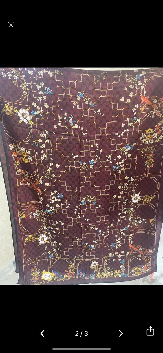 Bordo İpek Görünümlü Bohem Kadın Şal - Görsel 2