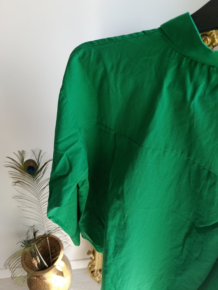 Benetton Yeşili Kadın Gömlek - Görsel 3