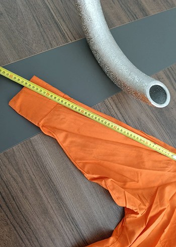 Turuncu, Salaş Kesim, Uzun Kollu Kadın Gömlek - Görsel 7