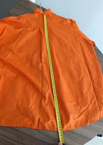 Turuncu, Salaş Kesim, Uzun Kollu Kadın Gömlek - Görsel 9