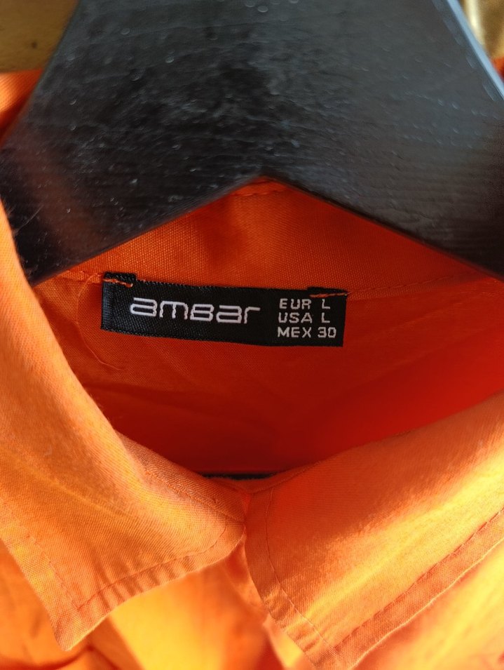 Turuncu, Salaş Kesim, Uzun Kollu Kadın Gömlek - Görsel 5