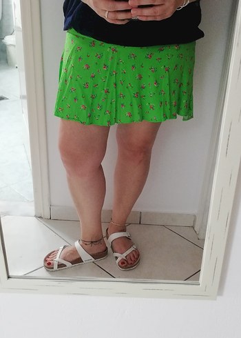 Yeşil Mini Şortlu Etek - Görsel 5