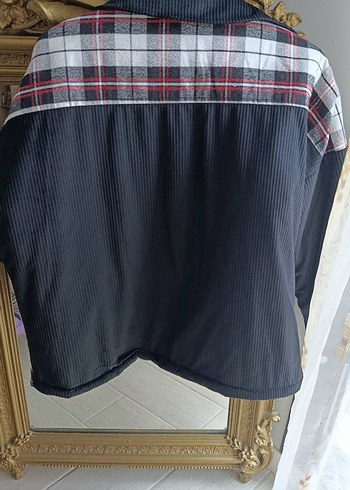 Kadife, Ekose Desenli ,Astarlı,Sokak Stili Kadın Kaban - Görsel 4