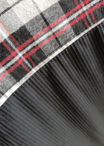 Kadife, Ekose Desenli ,Astarlı,Sokak Stili Kadın Kaban - Görsel 5