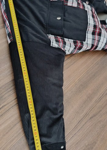 Kadife, Ekose Desenli ,Astarlı,Sokak Stili Kadın Kaban - Görsel 9