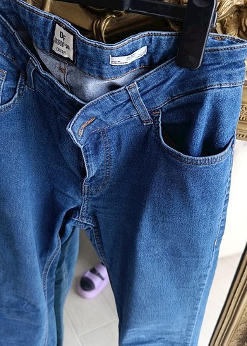 Erkek Mavi Dar Kesim Kot Pantolon - Görsel 6