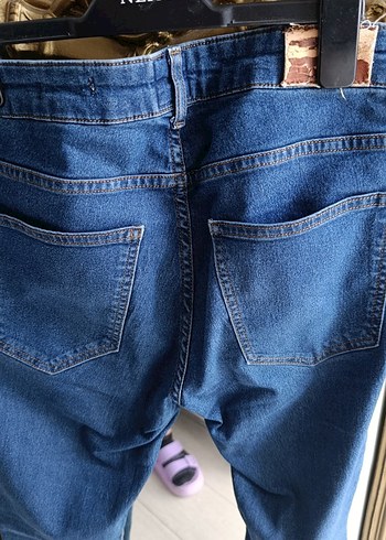 Erkek Mavi Dar Kesim Kot Pantolon - Görsel 4