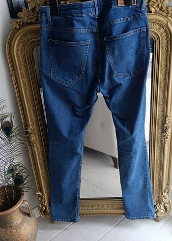 Erkek Mavi Dar Kesim Kot Pantolon - Görsel 3