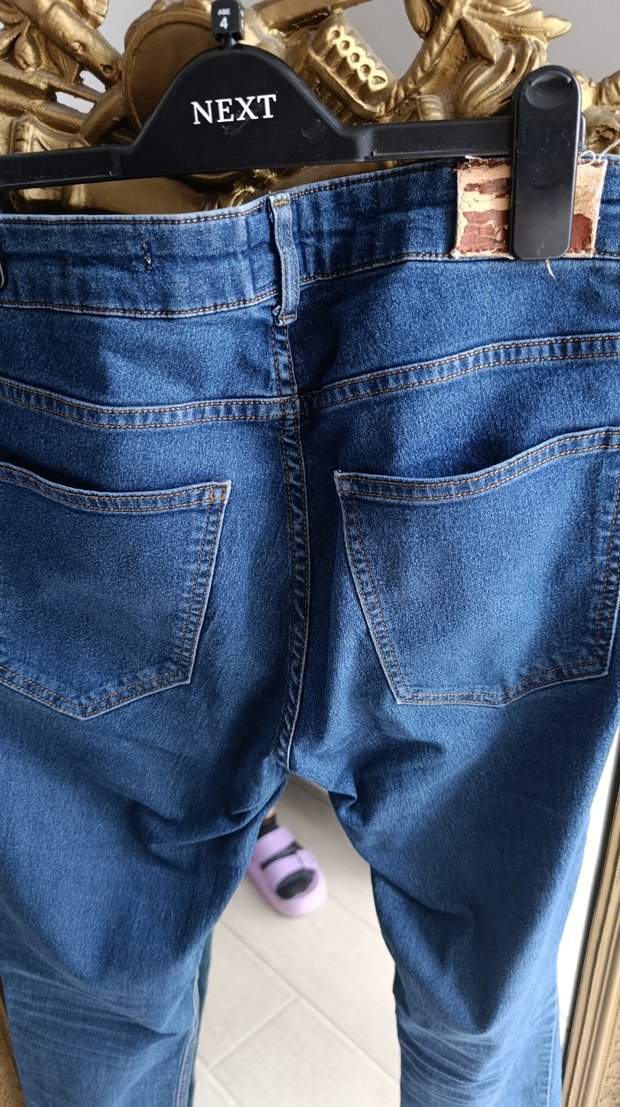 Erkek Mavi Dar Kesim Kot Pantolon - Görsel 4