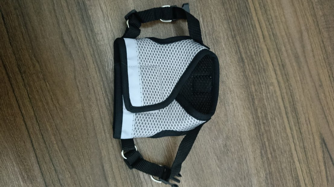 Gri Nefes Alabilen Reflektörlü Kedi,Köpek Göğüs Tasması - Görsel 3