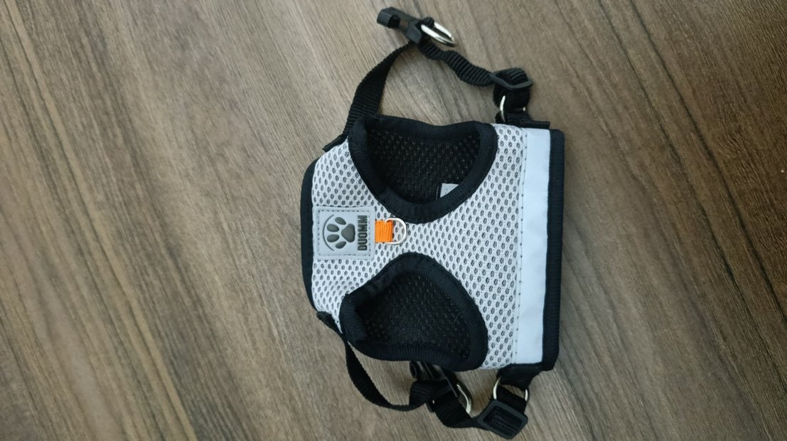 Gri Nefes Alabilen Reflektörlü Kedi,Köpek Göğüs Tasması - Görsel 2