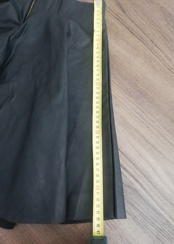 Koton Siyah Deri Kloş Mini Etek - Görsel 5