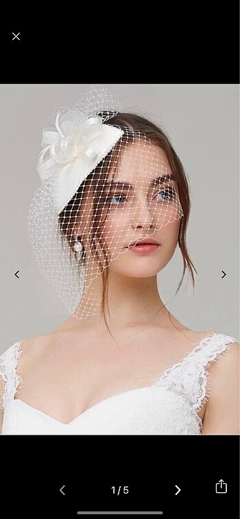 Düğün Nikah Şapkası Tüllü Vualet