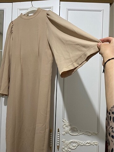 40 Beden camel Renk Elbise