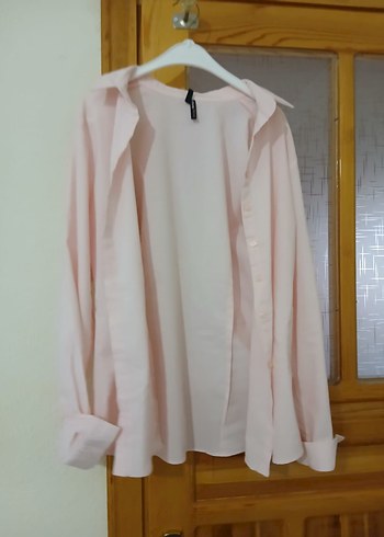 Pembe Keten Kadın Gömlek
