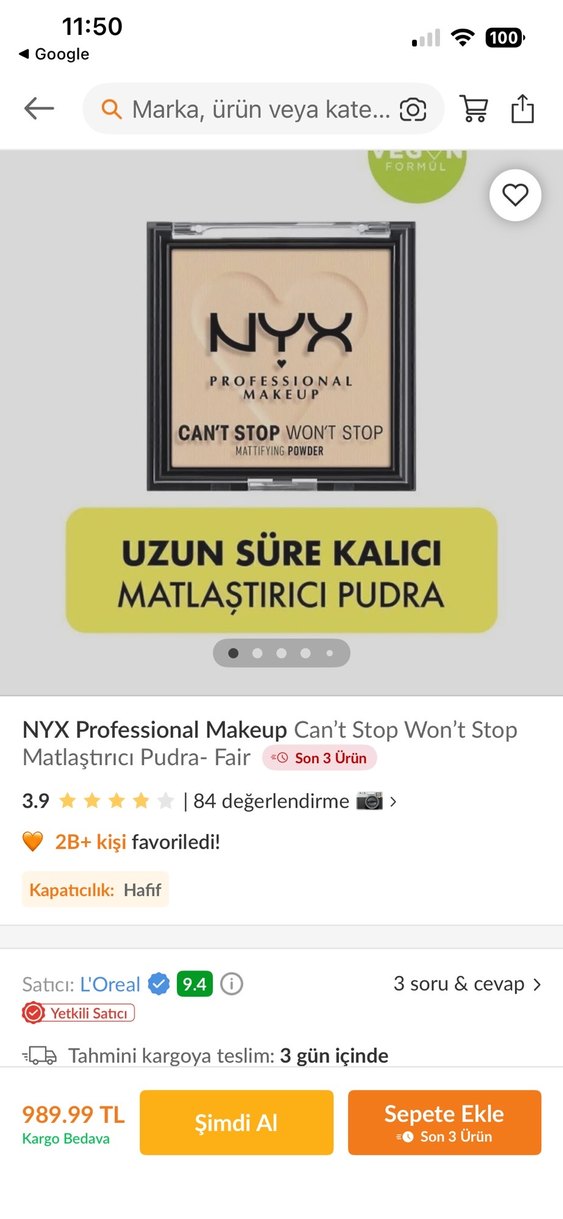 NYX Matlaştırıcı Pudra Cant Stop Wont Stop - Görsel 4