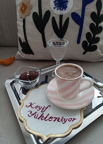  Beden Etamin kahve altligi