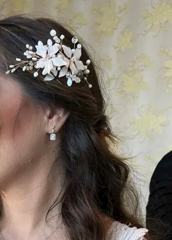 Diğer Özel Yapım Sedef taşlı ve boncuklu 2li Gelin tokası