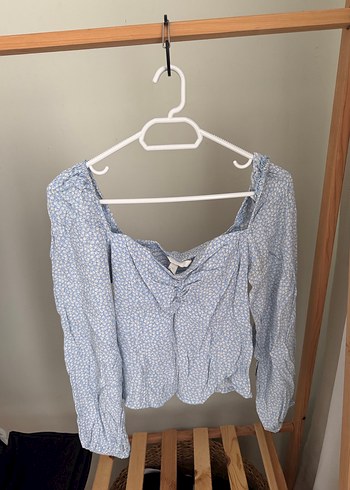 H&M bebek mavisi ince bluz - Görsel 3