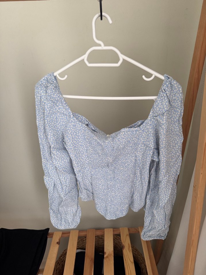 H&M bebek mavisi ince bluz - Görsel 2