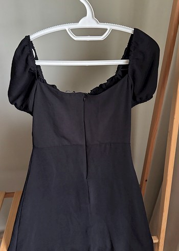 Kısa Kollu Siyah Mini Elbise - Görsel 2