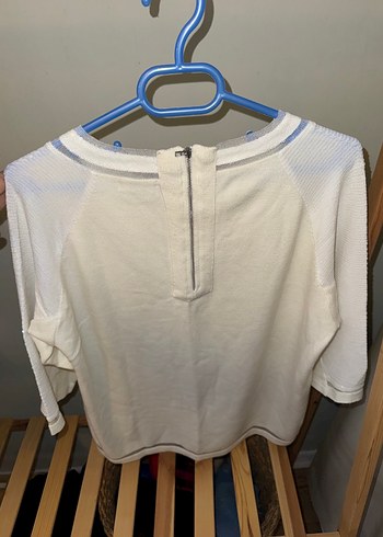 Twist Beyaz Pullu Bluz - Görsel 6