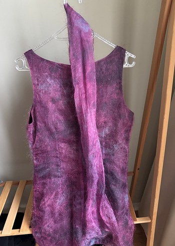 Park Bravo Bordo Mavi İnce Mini Elbise - Görsel 2