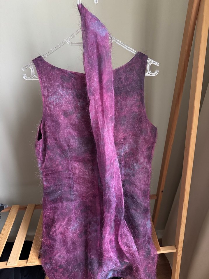 Park Bravo Bordo Mavi İnce Mini Elbise - Görsel 2