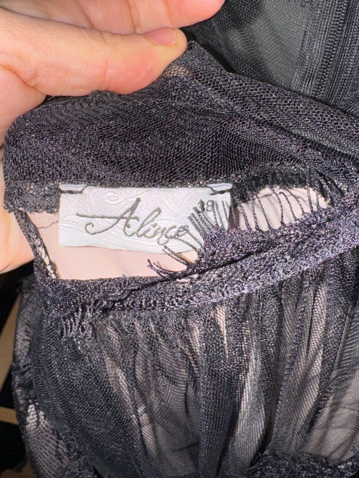 Dantel Detaylı Siyah Gotik Mini Elbise - Görsel 4