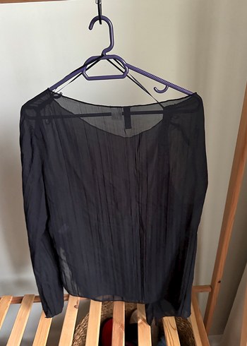 H&M Siyah Transparan Bluz - Görsel 3